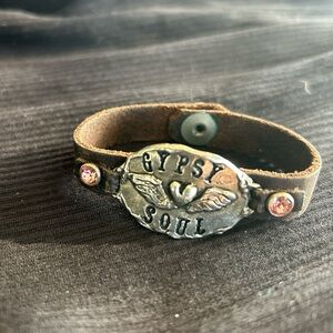 Gypsy Soul bracelet silver and brown leather